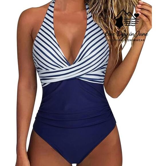 Charmleaks Cross Front Halter One Piece Swimsuit Size L - Picture 1 of 5